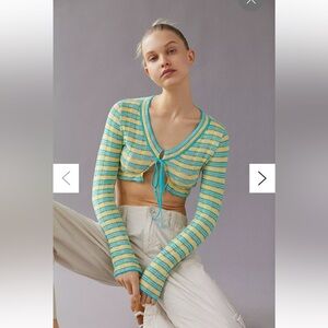 Urban outfitters Striped Cropped Cardigan
